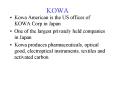 KOWA PowerPoint PPT Presentation