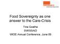 Food Sovereignty as one answer to the Care-Crisis PowerPoint PPT Presentation