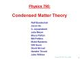 Physics 795: Condensed Matter Theory PowerPoint PPT Presentation