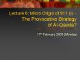 Lecture 6: Micro Origin of 911 (I)  PowerPoint PPT Presentation