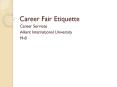 Career Fair Etiquette PowerPoint PPT Presentation