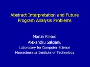 Abstract Interpretation and Future Program Analysis Problems