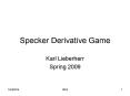 Specker Derivative Game PowerPoint PPT Presentation