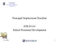 Principal Employment Checklist PowerPoint PPT Presentation