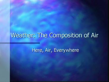 Weather: The Composition of Air