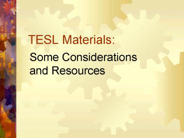 TESL Materials:
