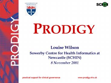 practical support for clinical governance www'prodigy'nhs'uk