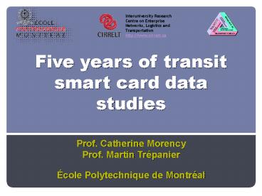 Five years of transit smart card data studies