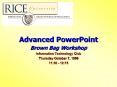 Advanced PowerPoint PowerPoint PPT Presentation