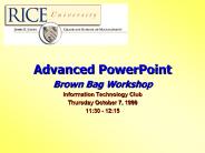 Advanced PowerPoint