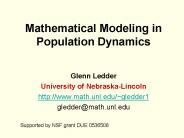 Mathematical Modeling in Population Dynamics