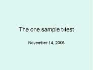 The one sample ttest
