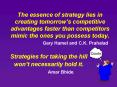 The essence of strategy lies in creating tomorrows competitive advantages faster than competitors mi PowerPoint PPT Presentation