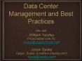 Data Center Management and Best Practices PowerPoint PPT Presentation