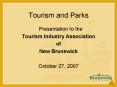 Tourism and Parks PowerPoint PPT Presentation