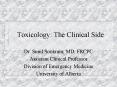 Toxicology: The Clinical Side PowerPoint PPT Presentation