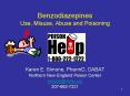 Benzodiazepines Use, Misuse, Abuse and Poisoning PowerPoint PPT Presentation