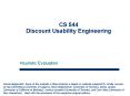 CS 544 Discount Usability Engineering