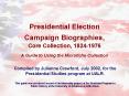Presidential Election Campaign Biographies, Core Collection, 1824-1976  A Guide to Using the Microfiche Collection PowerPoint PPT Presentation