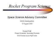 Rocket Program Science