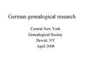 German genealogical research