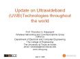Update on Ultrawideband UWBTechnologies throughout the world PowerPoint PPT Presentation