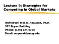 Lecture 9: Strategies for Competing in Global Markets PowerPoint PPT Presentation