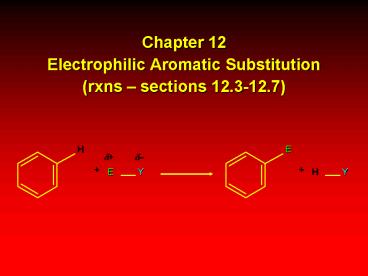 Chapter 12 Electrophilic Aromatic Substitution rxns sections 12'312'7