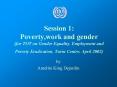 Session 1: Poverty,work and gender for TOT on Gender Equality, Employment and Poverty Eradication, T PowerPoint PPT Presentation