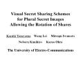 Visual Secret Sharing Schemes for Plural Secret Images Allowing the Rotation of Shares PowerPoint PPT Presentation