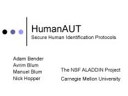 HumanAUT Secure Human Identification Protocols