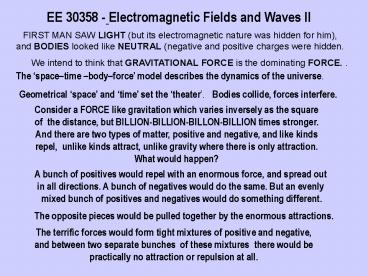 EE 30358 Electromagnetic Fields and Waves II