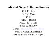 Air and Noise Pollution Studies
