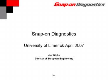 Snapon Diagnostics