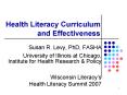 Health Literacy Curriculum and Effectiveness PowerPoint PPT Presentation