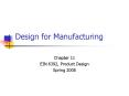 Design for Manufacturing PowerPoint PPT Presentation