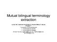 Mutual bilingual terminology extraction PowerPoint PPT Presentation