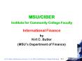 MSUCIBER Institute for Community College Faculty International Finance by Kirt C' Butler MSUs Depart PowerPoint PPT Presentation