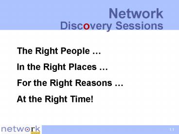 Network Discovery Sessions