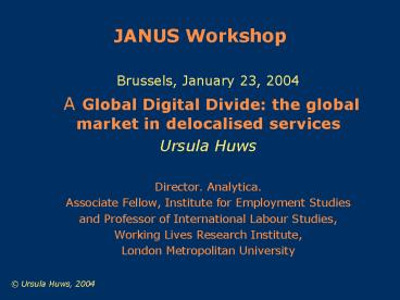 JANUS Workshop