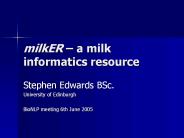 milkER a milk informatics resource