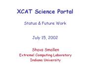 XCAT Science Portal Status