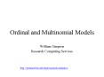 Ordinal and Multinomial Models PowerPoint PPT Presentation