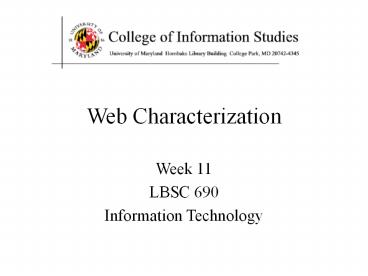 Web Characterization
