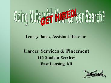 Lenroy Jones, Assistant Director