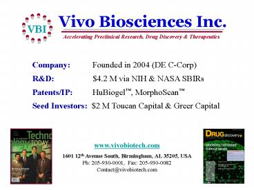 Vivo Biosciences Inc'