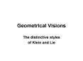 Geometrical Visions PowerPoint PPT Presentation