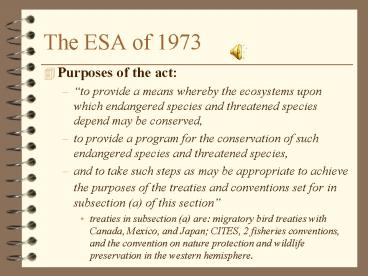 The ESA of 1973