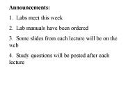 Announcements: