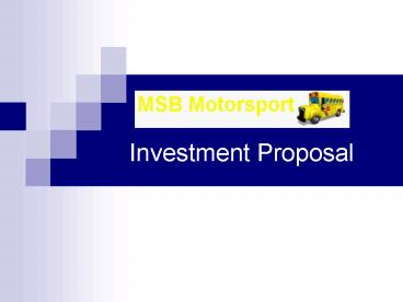 Investment Proposal